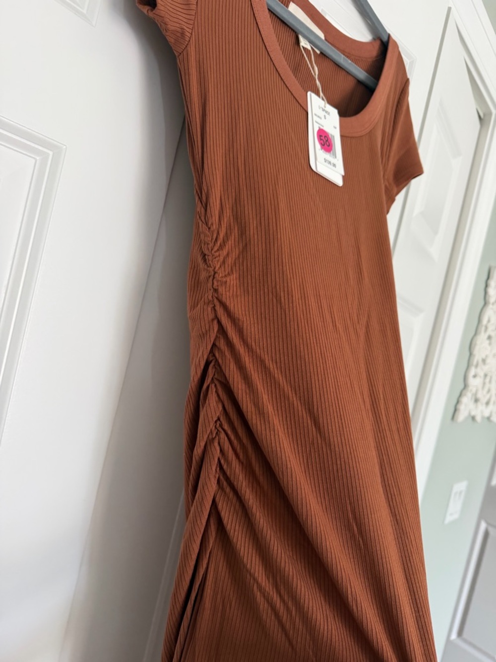 l*space Rust-Tone Ribbed Midi Dress - Picture 5 of 5